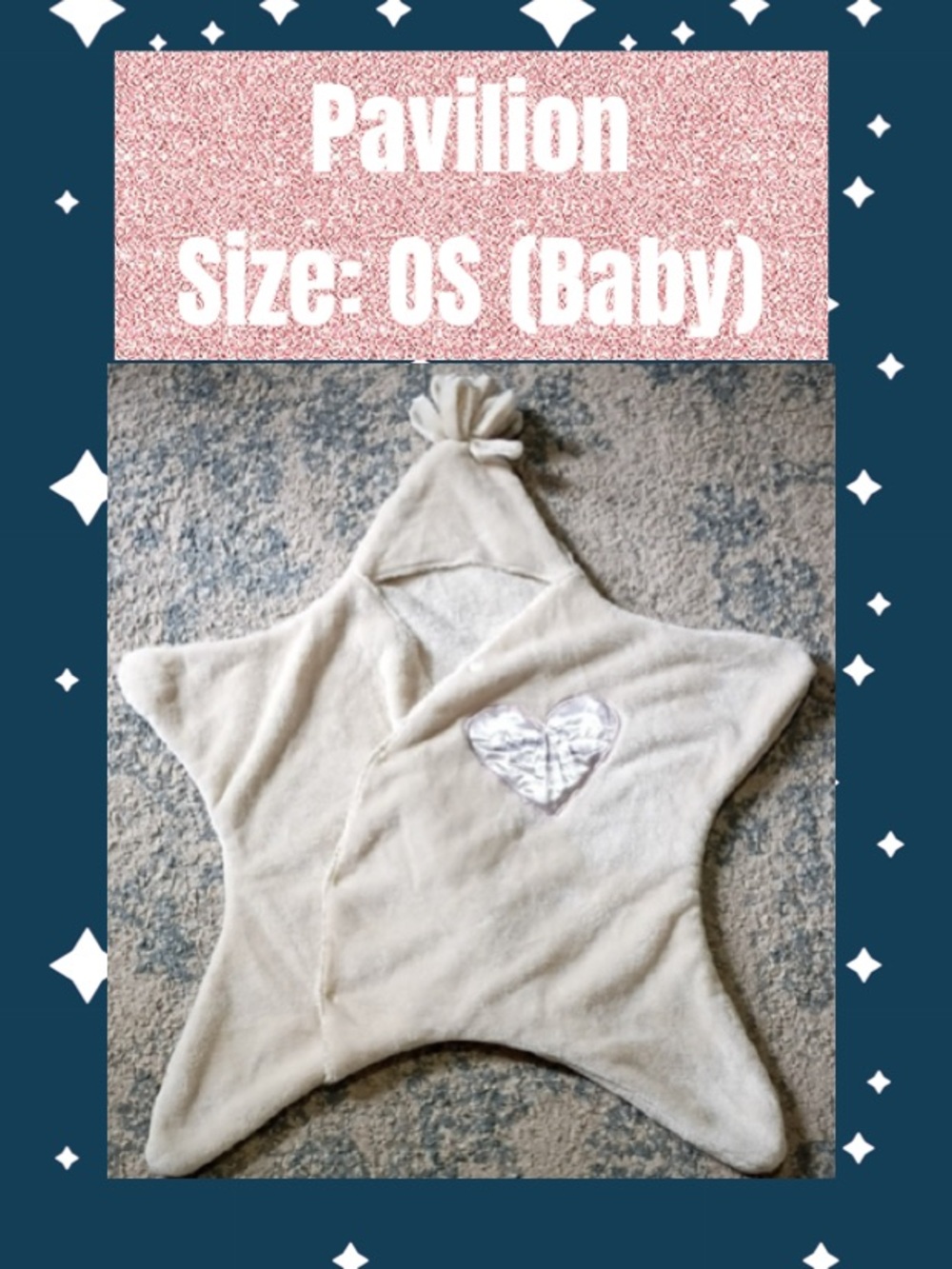 Plush Star-Shaped Hooded Baby Swaddle with Heart